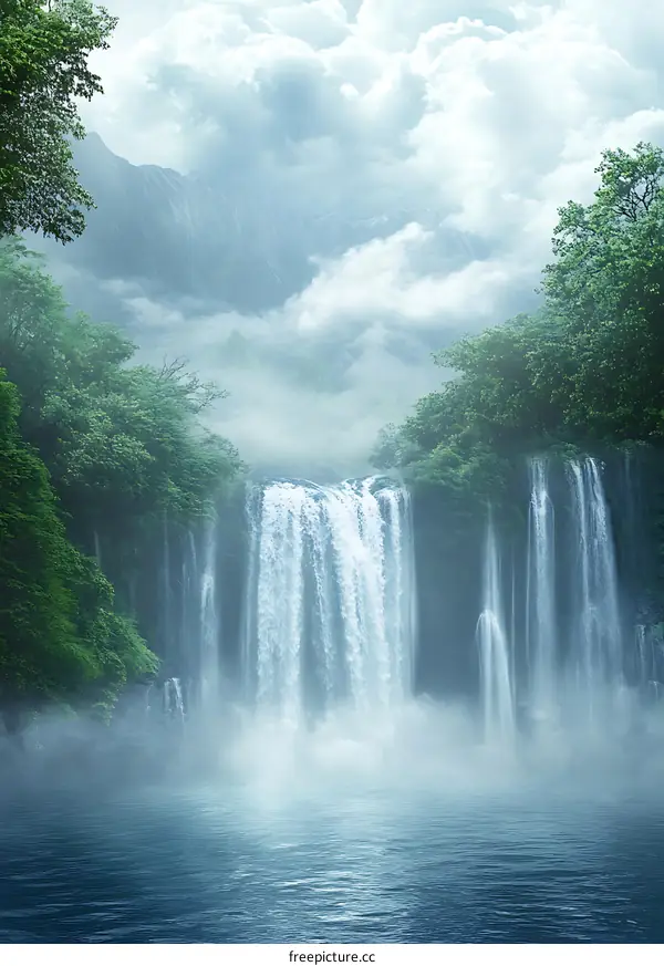 Waterfall in the Misty Mountains