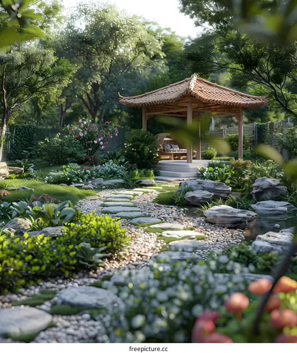 Chinese style garden landscape design renderings