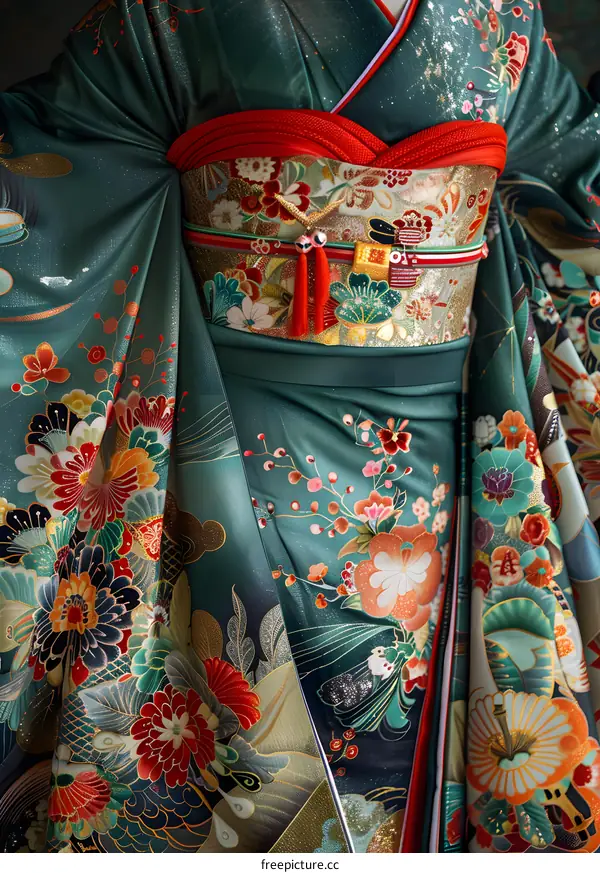 A kimono with a floral pattern