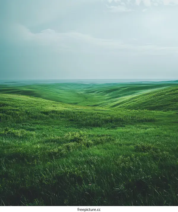 Scenic Rolling Landscape Under Blue Skies