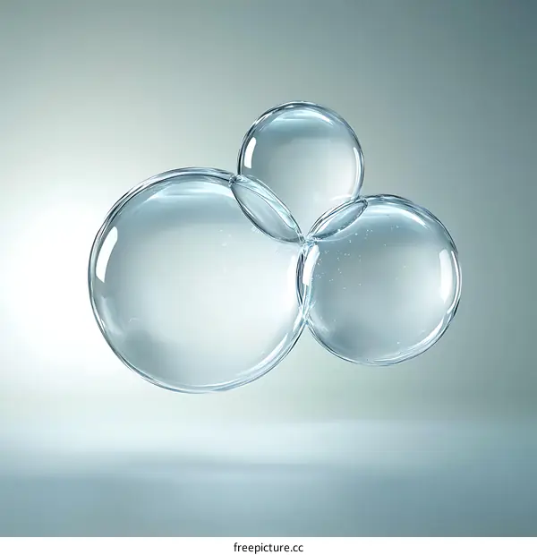 Abstract Transparent Bubbles Composition