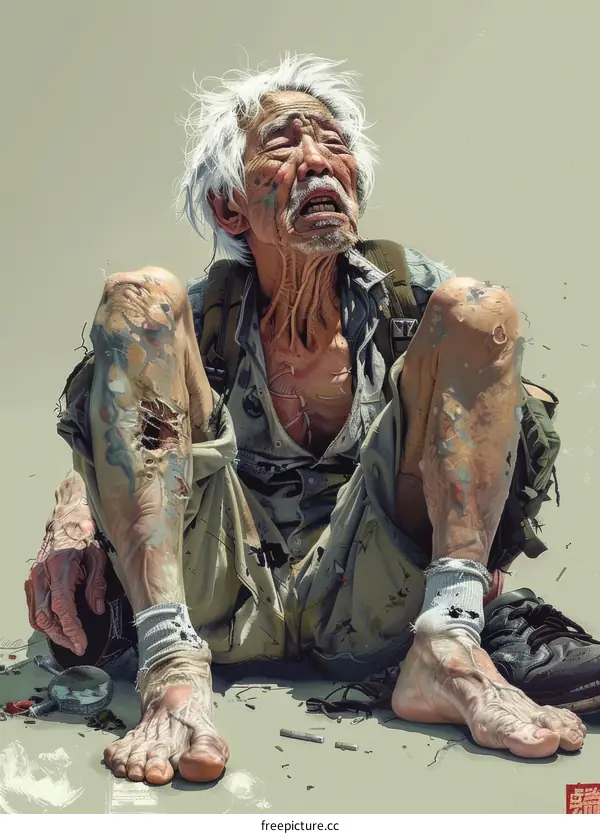 Portrait of an Old Asian Man