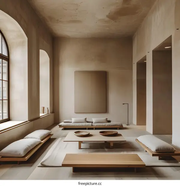 Minimalist Living Room Interior Design With Large Window