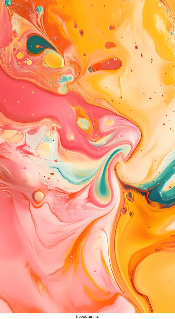 Abstract Swirls of Colorful Paint