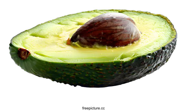 [Transparent Background PNG]Close up of half avocado with seed