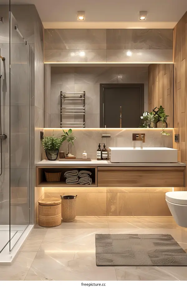 Modern and minimalist bathroom