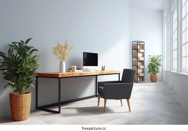 Modern Minimalist Home Office Workspace