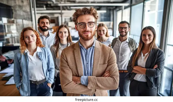 Successful Team in Modern Office Environment