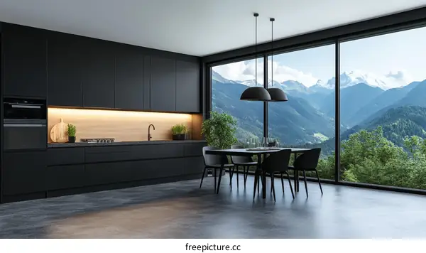 Modern Mountain View Dining Kitchen Design