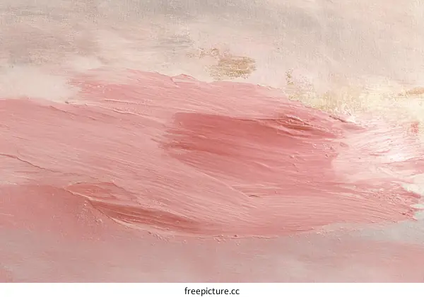 Abstract Painting in Soft Pink and Beige Hues