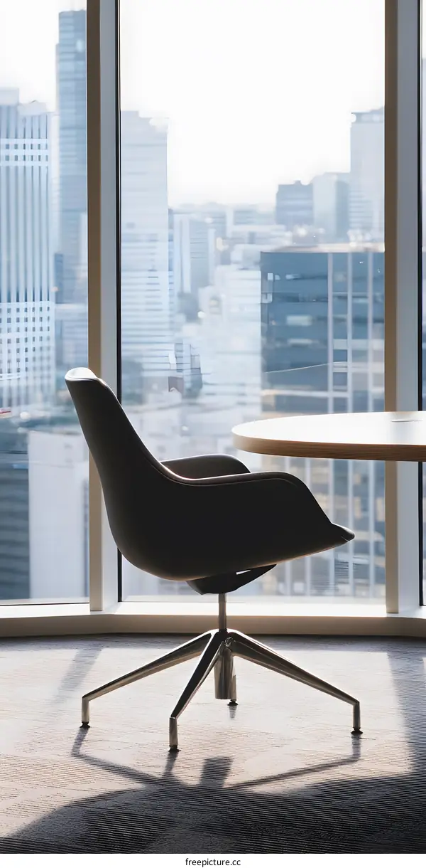 Modern Office Chair with City View