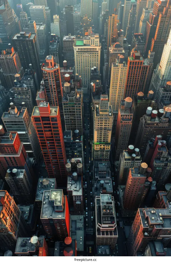 Modern Metropolis with Towering Skyscrapers