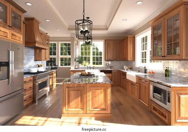 Spacious Kitchen With Hardwood Floors