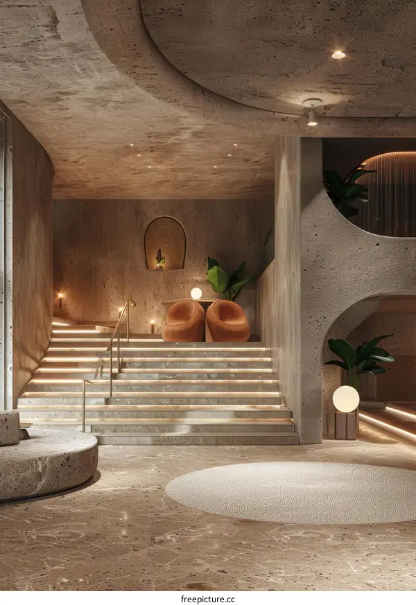 Modern Concrete Lobby Interior Design