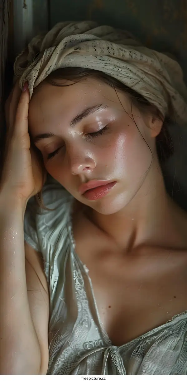 portrait of a young woman with a headscarf