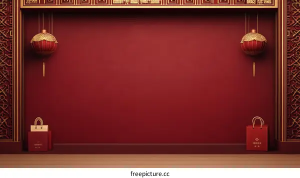 Elegant Chinese New Year Background with Lanterns