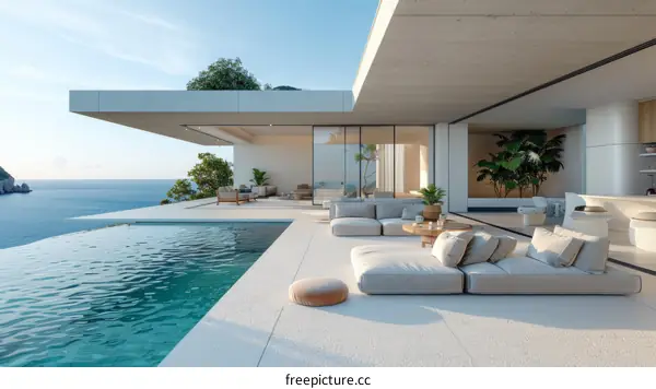 Modern house with infinity pool and amazing sea view