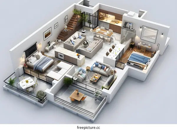 Interior Design of a Duplex Apartment