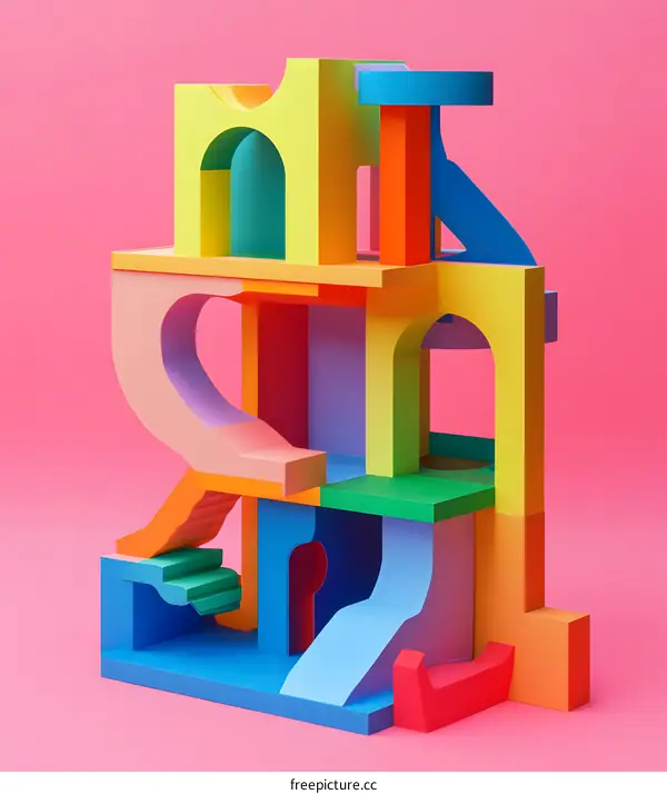Abstract Colorful Geometric Building Blocks
