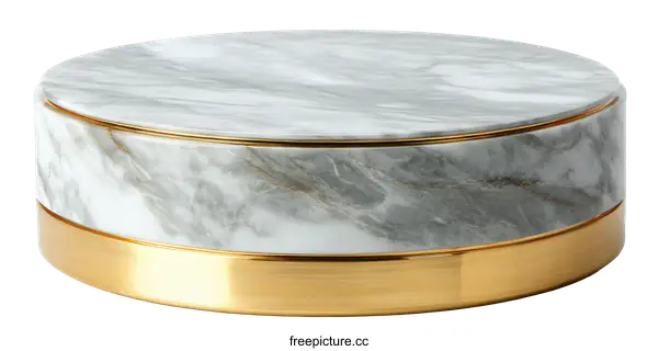 [Transparent Background PNG]Luxury Marble and Gold Decorative Box