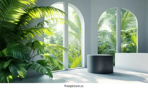 Tropical Interior Design Display with Plant