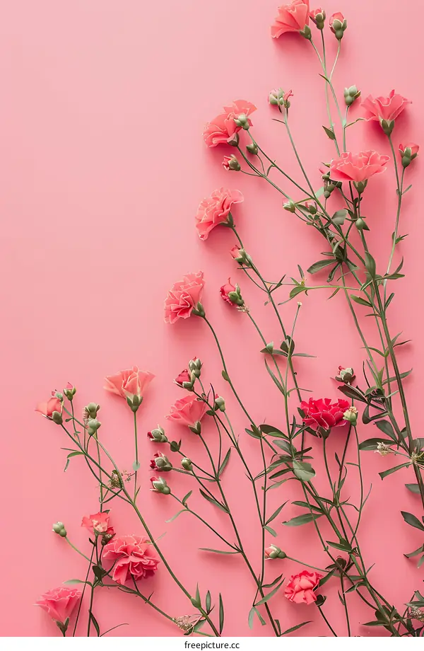 Pink Flowers on a Pink Background