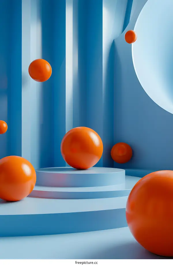 Orange Spheres and Blue Geometric Space