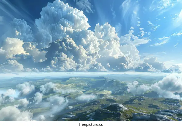 Majestic Cloudscape Over Mountain Peaks
