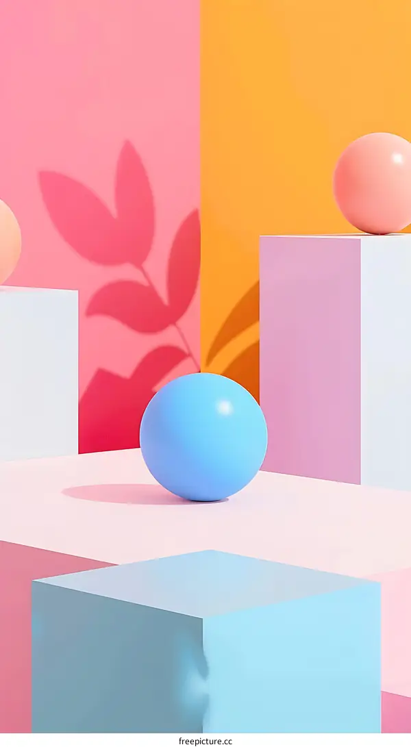 Abstract Colorful Geometric Shapes with Minimalist Design