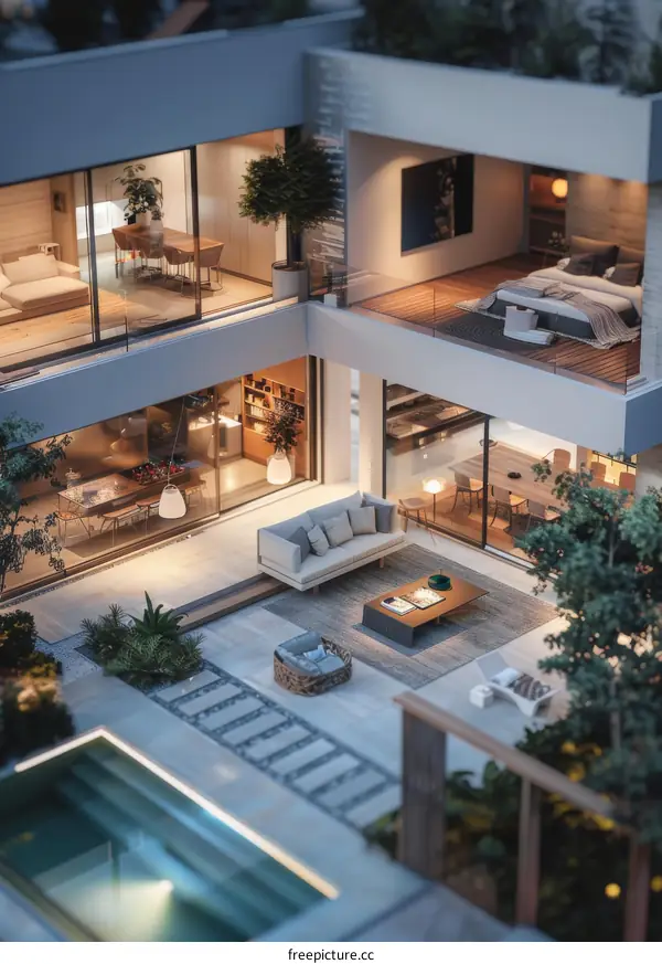 The interior design of a duplex house