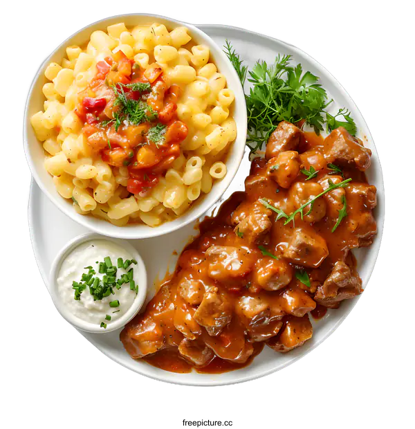 [Transparent Background PNG]Beef stew with pasta