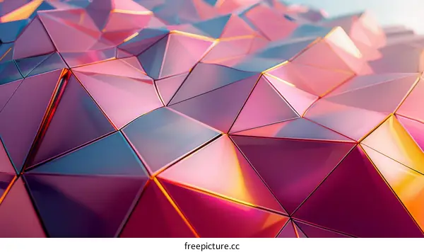 Pink and blue 3D geometric shapes