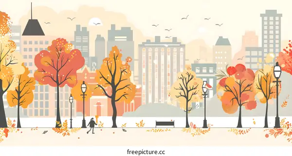 Autumn Day in the City Park