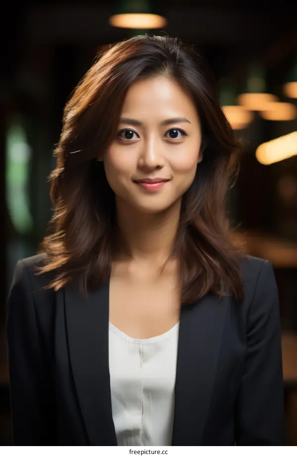 Portrait of a young Asian businesswoman smiling