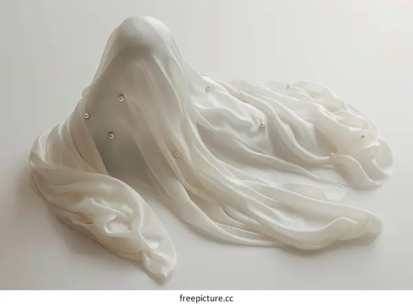 White cloth covering a mannequin