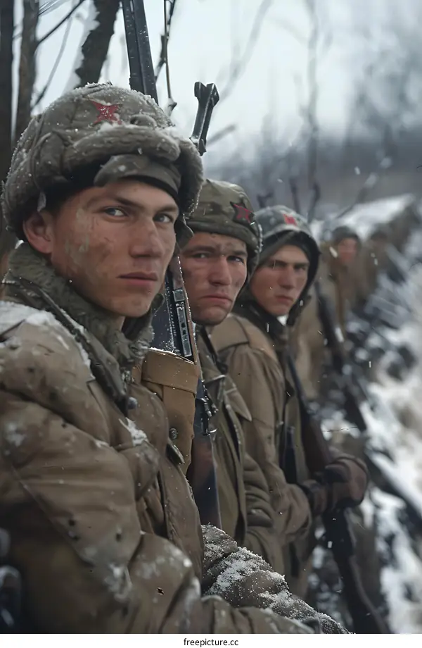 soviet soldiers in winter gear during the korean war