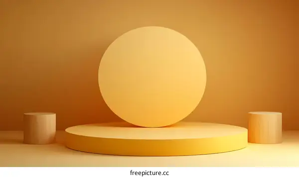 Minimalist Geometric Display Stand in Pastel Yellow