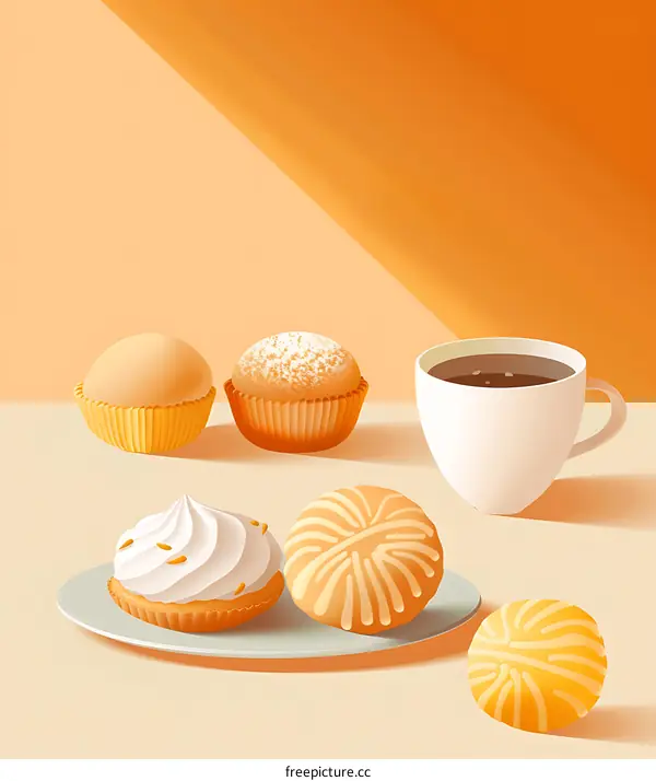Sweet Treats and Coffee Illustration