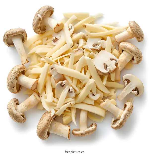 sliced mushrooms and cheese