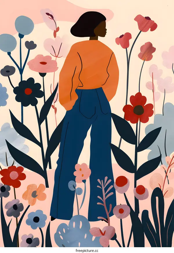 Woman in a Field of Flowers