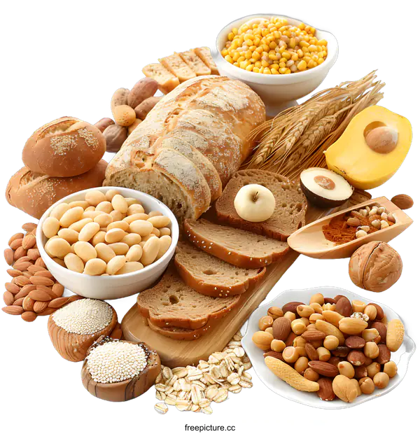 [Transparent Background PNG]Variety of Healthy Foods for a Balanced Diet