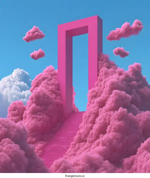 Pink Abstract Gateway To The Clouds
