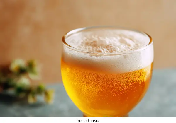 Close Up of a Glass of Frosty Beer