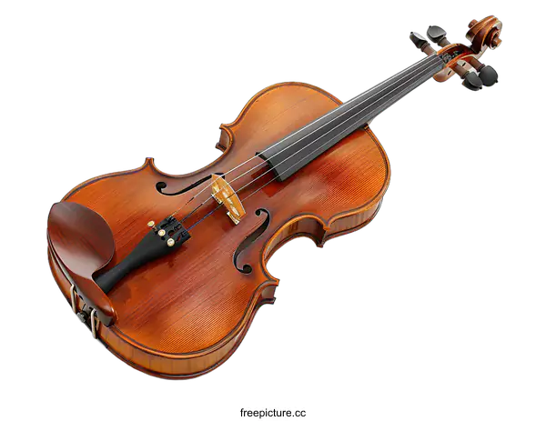 [Transparent Background PNG]Brown Violin on White Background