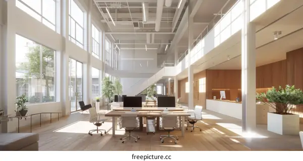Large Open Office Space with Natural Light