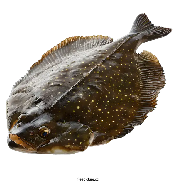 [Transparent Background PNG]Fresh whole plaice fish on white background