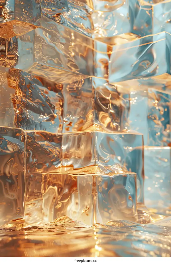 Abstract Golden Glass Texture Background