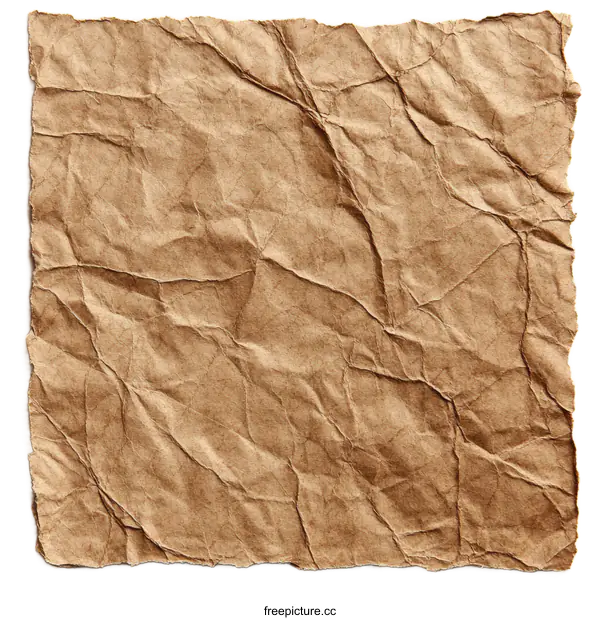 [Transparent Background PNG]Wrinkled Kraft Paper Texture Background