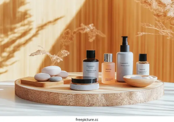 Natural Spa Beauty Products Display
