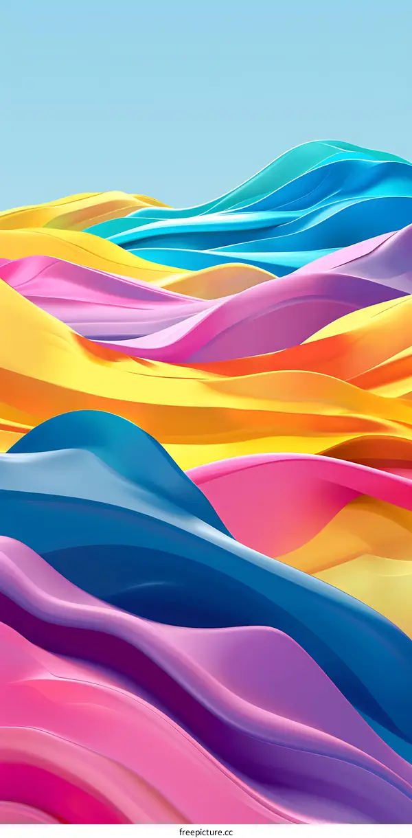 Abstract Colorful Wavy Lines Design